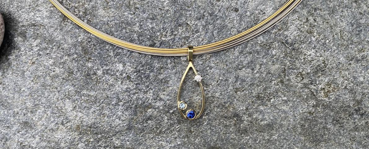 Anhänger Saphir Brillant